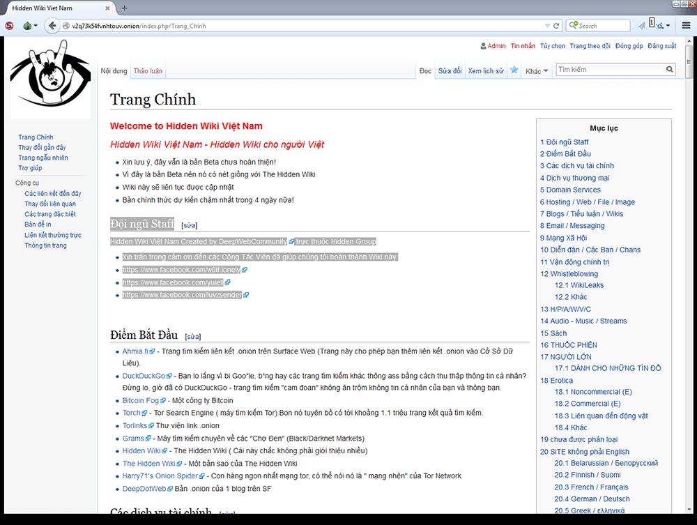 Nhung trang web den hay Hidden Wiki