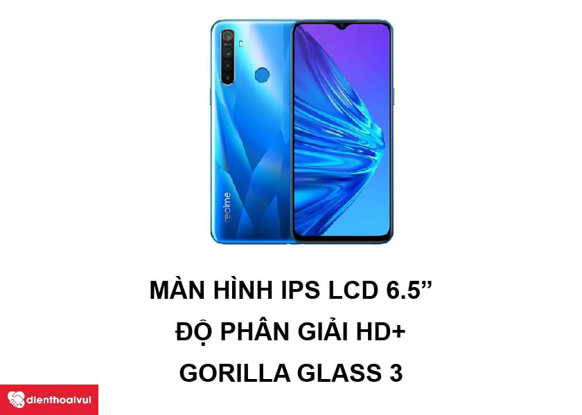 Realme 5 - Màn hình IPS LCD 6.5 inches chất lượng cao cùng viền màn hình mỏng